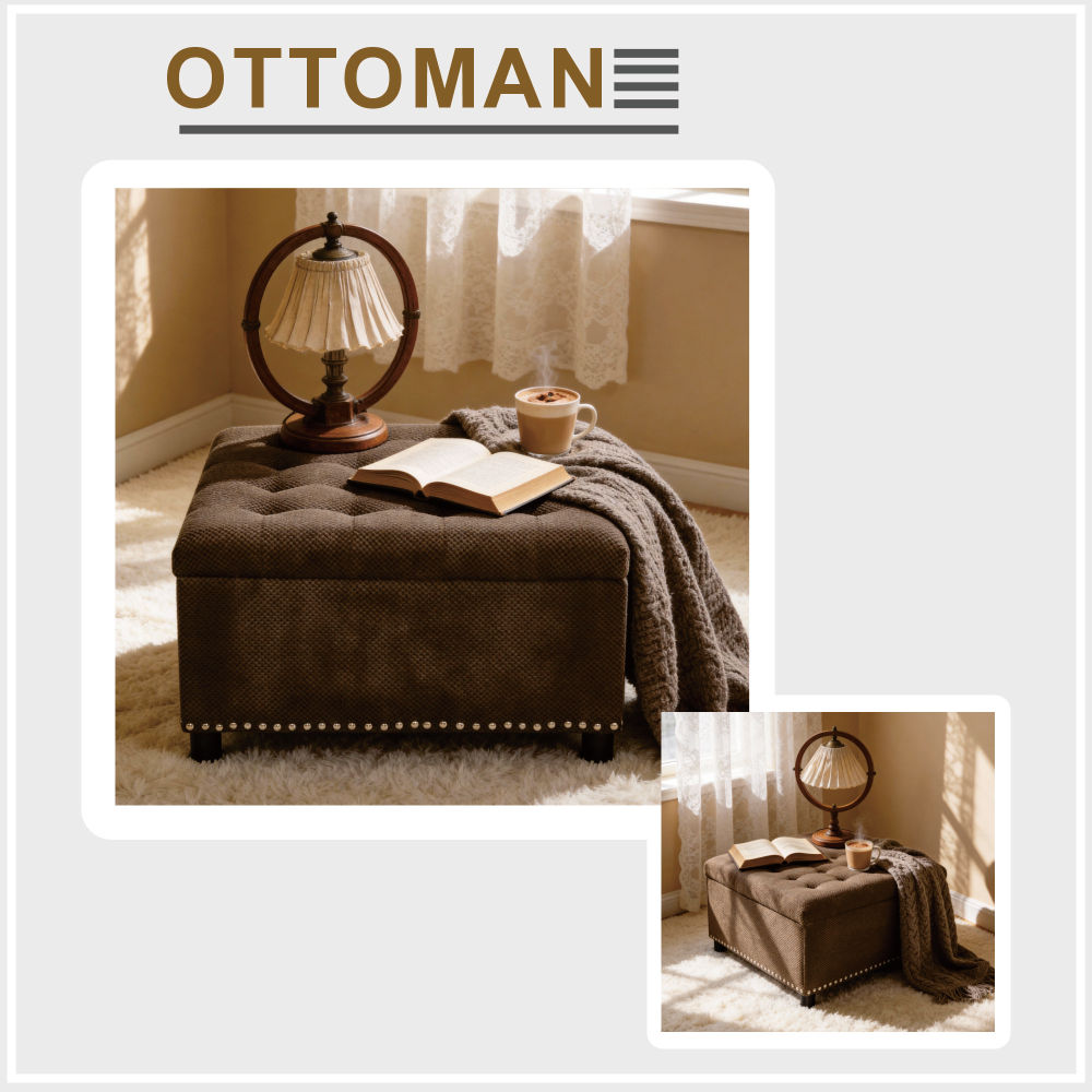 Puf quadrado de cor castanho-e - Outdoor Furniture Wood avaliação e preço