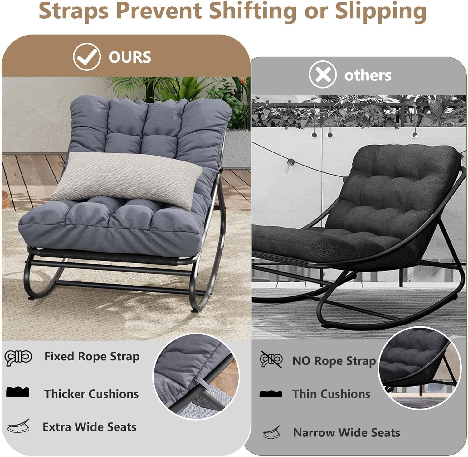 Cadeira de balanço para pátio, - Outdoor Furniture Metal Chairs avaliação e preço