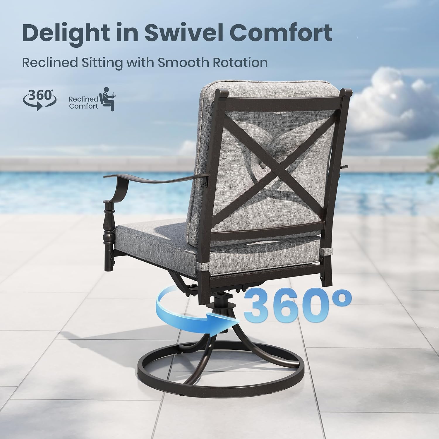Cadeiras de Pátio Giratórias 2 - Outdoor Furniture Metal Chairs avaliação e preço