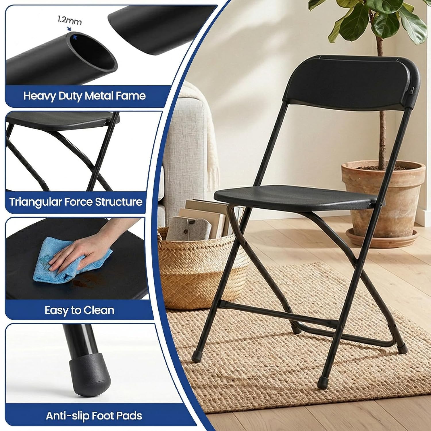 Cadeira Dobrável Preta com Est - Outdoor Furniture Metal Chairs avaliação e preço